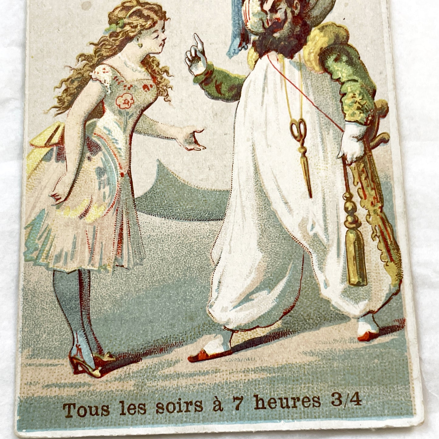 Late 19th - Vintage French Theater Chromo Card - Châtelet Spectacle Ad - Les Sept Chateaux Du Diable - Parisian Playbill Art Collectible