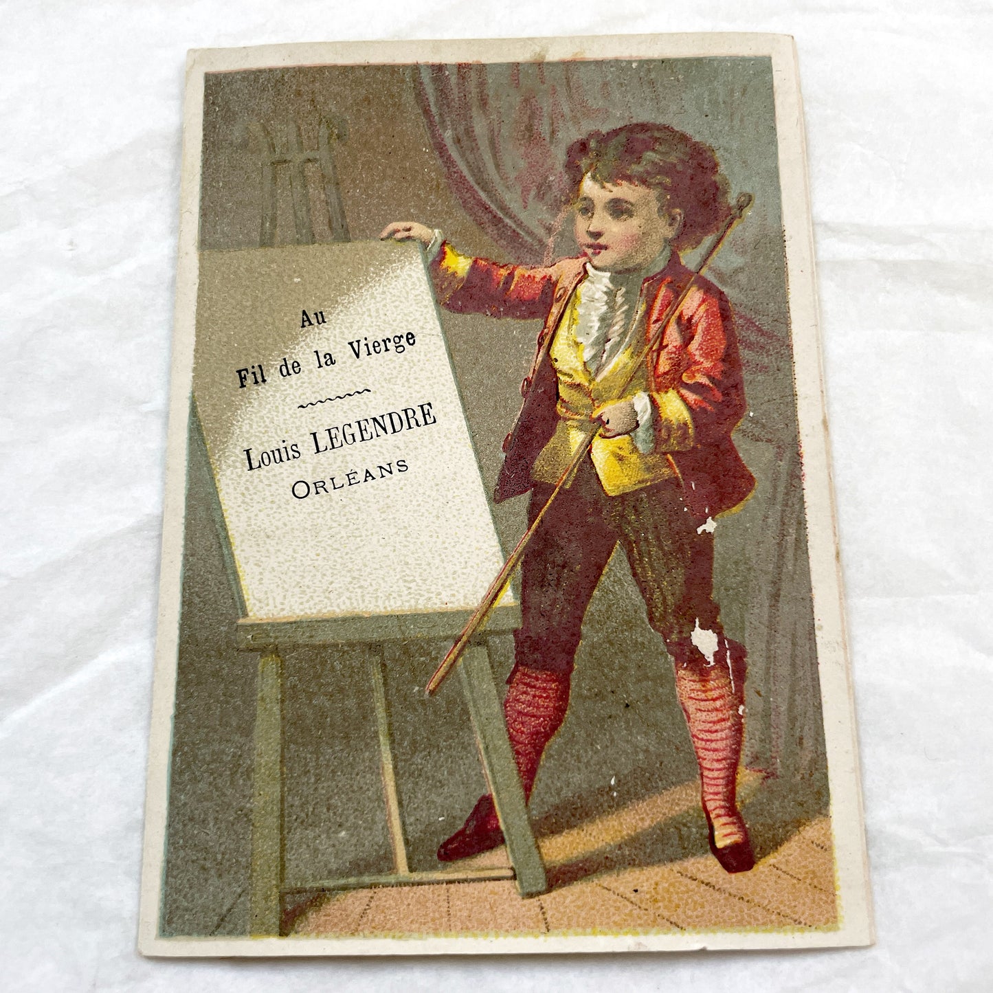 Late 19th - Three Antique French Trade Cards - Louis Legendre Orleans Advertising Chromolithograph Vignettes - Vintage Haberdashery Ephemera