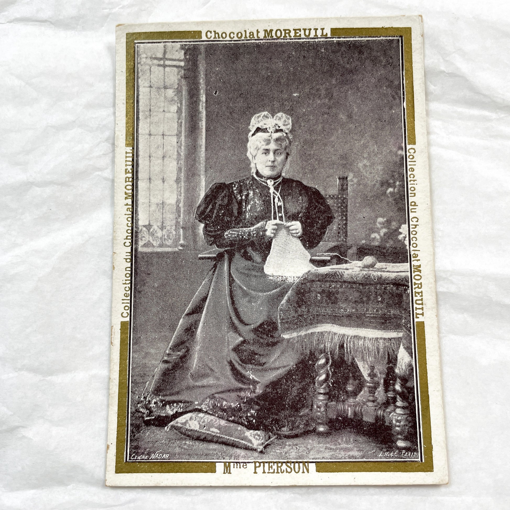 Late 19th - Six French Chocolat Moreuil Trade Cards - Belle Epoque Actresses - Sarah Bernhardt - Rosita Mauri - Set of Six Collectibles