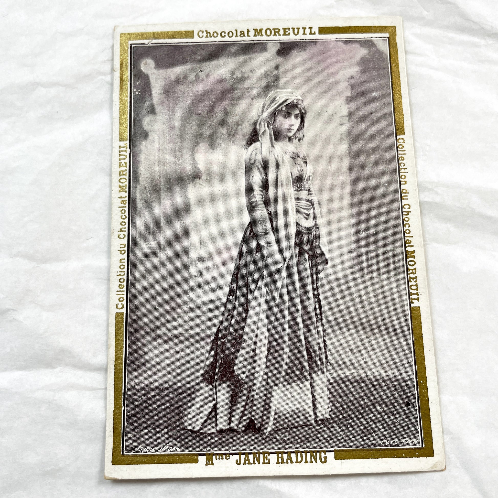 Late 19th - Six French Chocolat Moreuil Trade Cards - Belle Epoque Actresses - Sarah Bernhardt - Rosita Mauri - Set of Six Collectibles