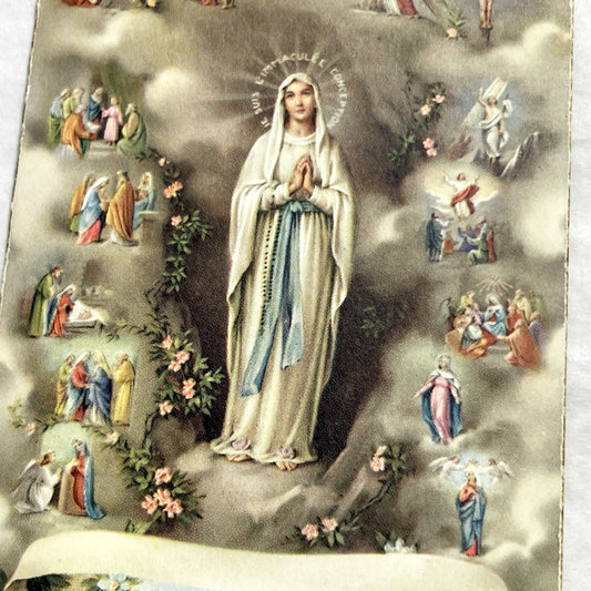 1900s - Vintage Holy Card featuring Virgin Mary - Immaculate Conception Devotional Prayer Card - Religious Ephemera