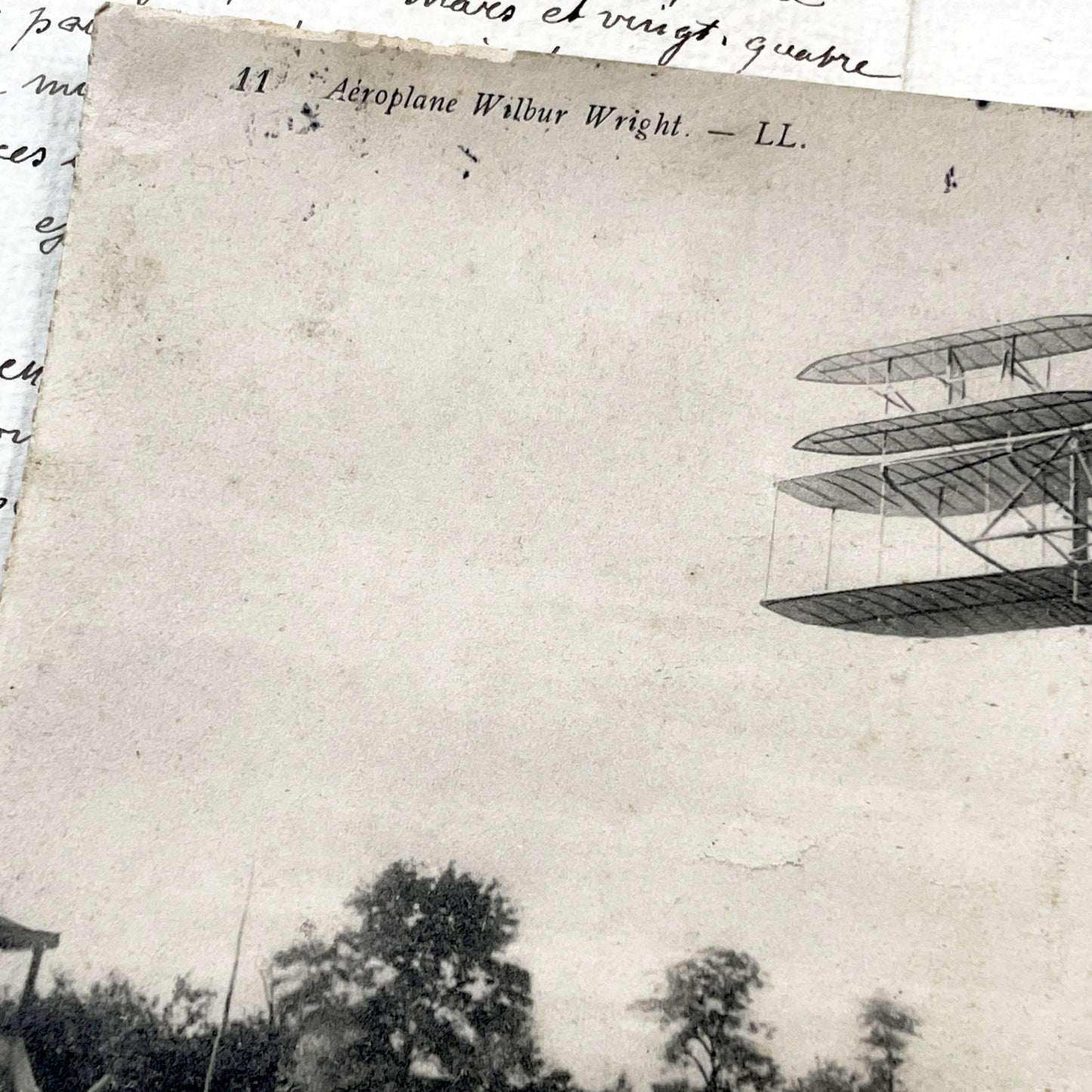 1910s - Vintage Wright Aeroplane Postcard - Historic Early Aviation Flight Photograph - Pioneering Biplane Collectible Card - Rare