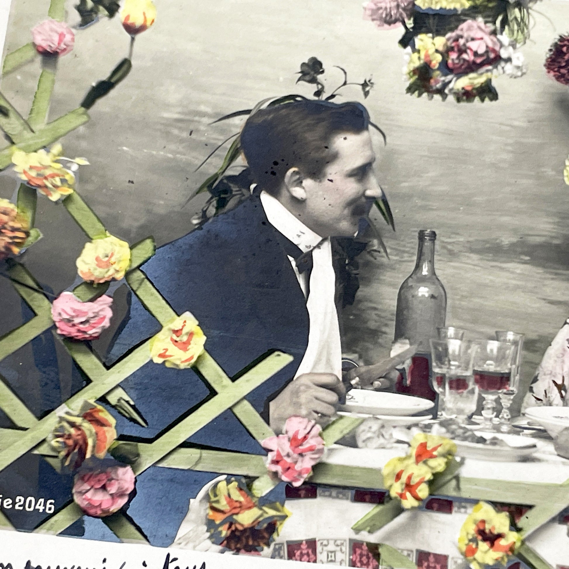 1900s - Antique French Déjeuner Champêtre Postcard - Nancy 1905 Postmark - Belle Epoque Ephemera - Collectible