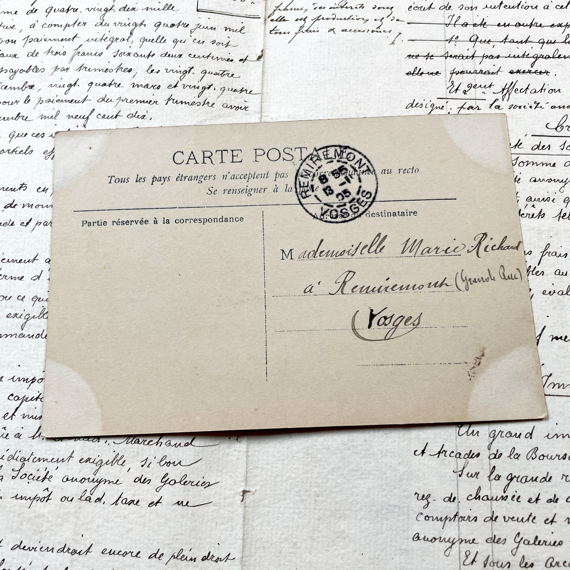 1900s - Antique French Déjeuner Champêtre Postcard - Nancy 1905 Postmark - Belle Epoque Ephemera - Collectible