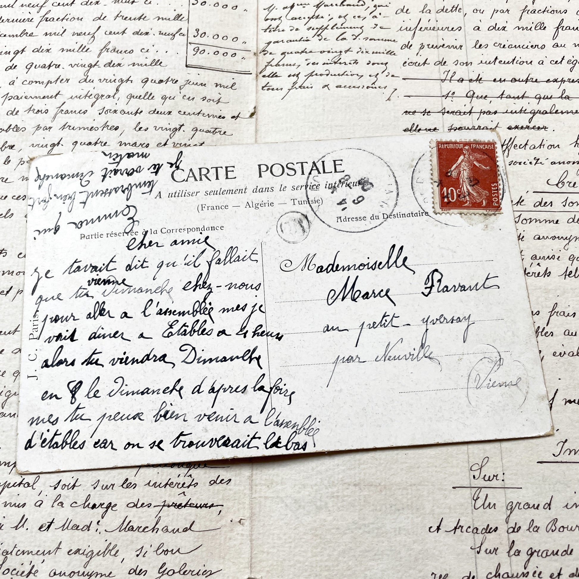 1900s - French Postcard - Romantic Belle Époque Couple - Antique Love Photo - Old Ephemera - Nostalgic Paper Art Collection