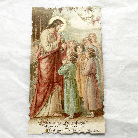 1900s - Antique French Religious Communion Cards - Vintage Sacred Art Ephemera - First Communion Souvenir - Christian Collectibles