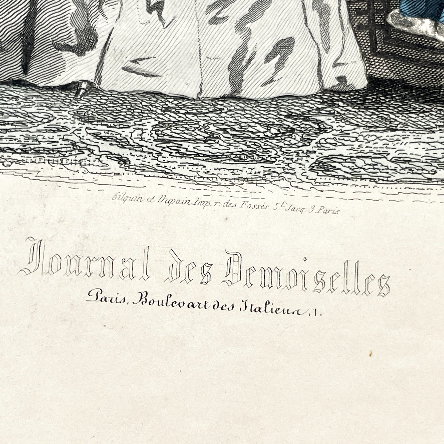 1860s - Original French Fashion Engraving - Journal des Demoiselles - Victorian Era Costume Plate - Antique Hand-Colored Print - Paris