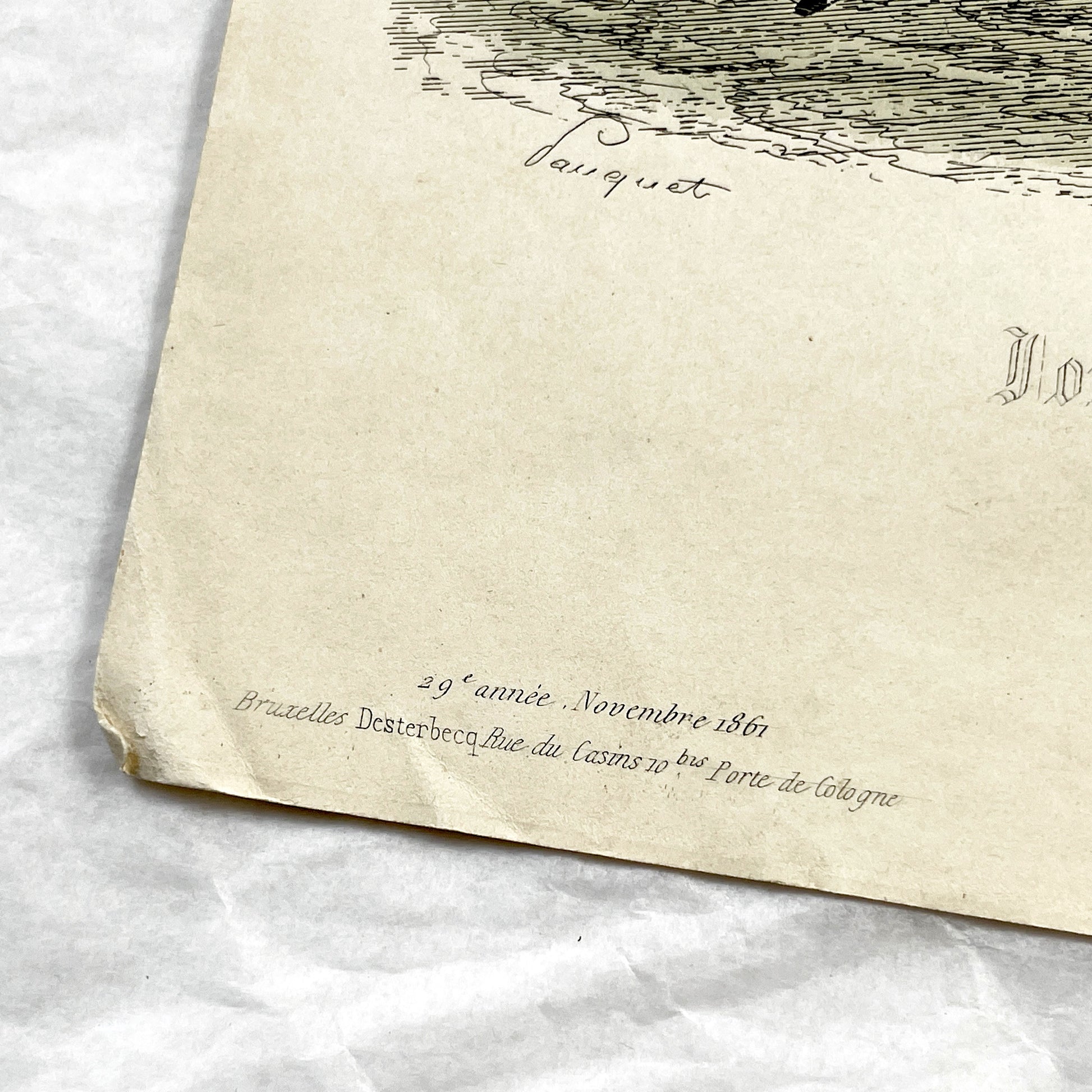 1860s - Elegant French Fashion Engraving - Hand-Colored Journal des Demoiselles Illustration - Antique Women's and Children's Fashion Print