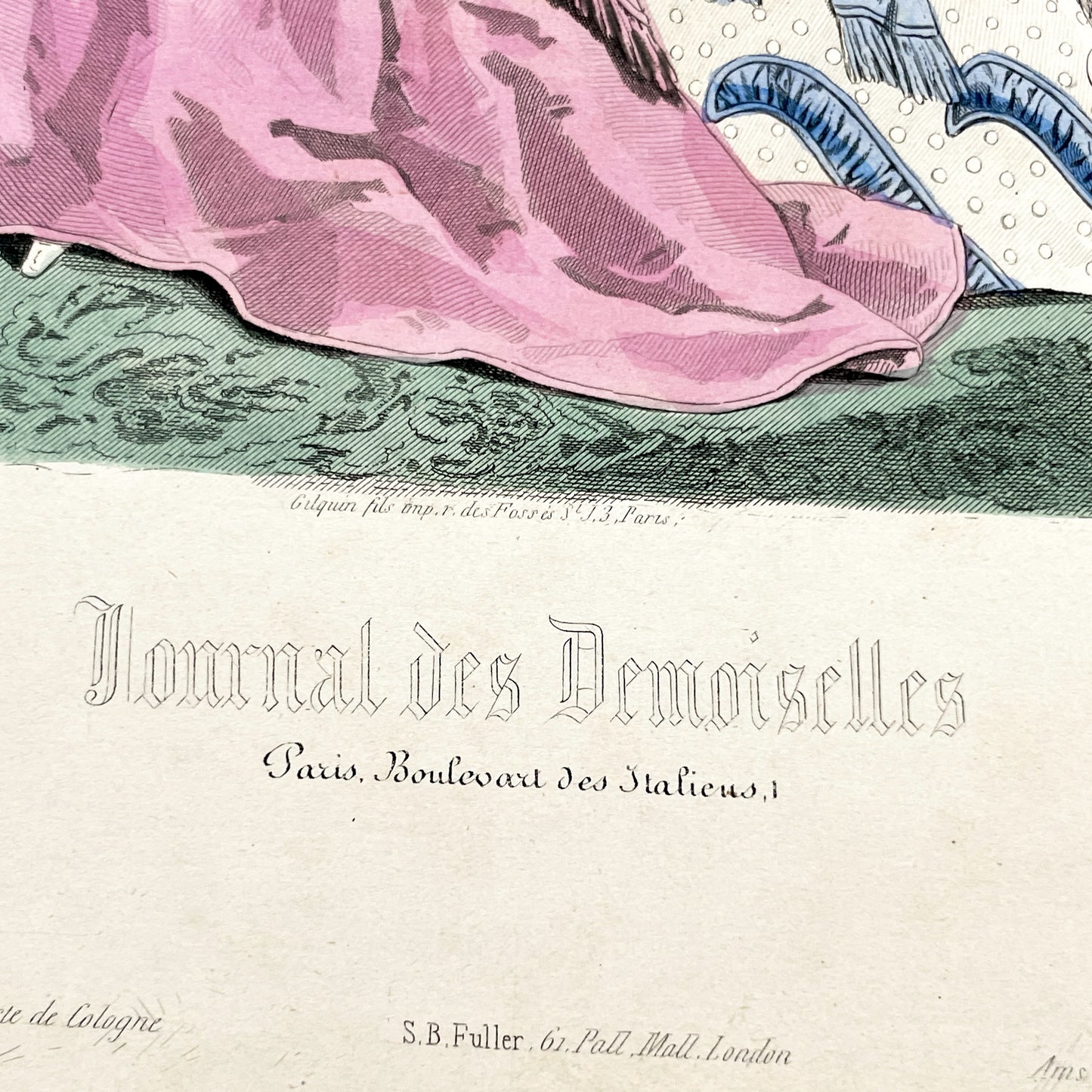 1860s - Original Hand-Colored French Fashion Plate - Journal des Demoiselles - Elegant Victorian Era Women's Attire Print - February 1868