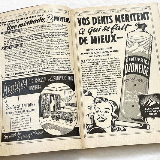 1950s – 300 Pages - Almanach Hachette – Vintage French illustrated almanac – Practical life & advertising encyclopedia