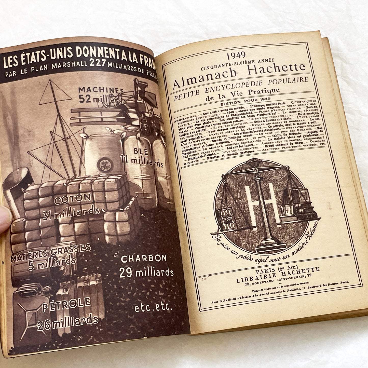 1940s – 300 Pages - Almanach Hachette – Vintage French illustrated almanac – Practical life & advertising encyclopedia