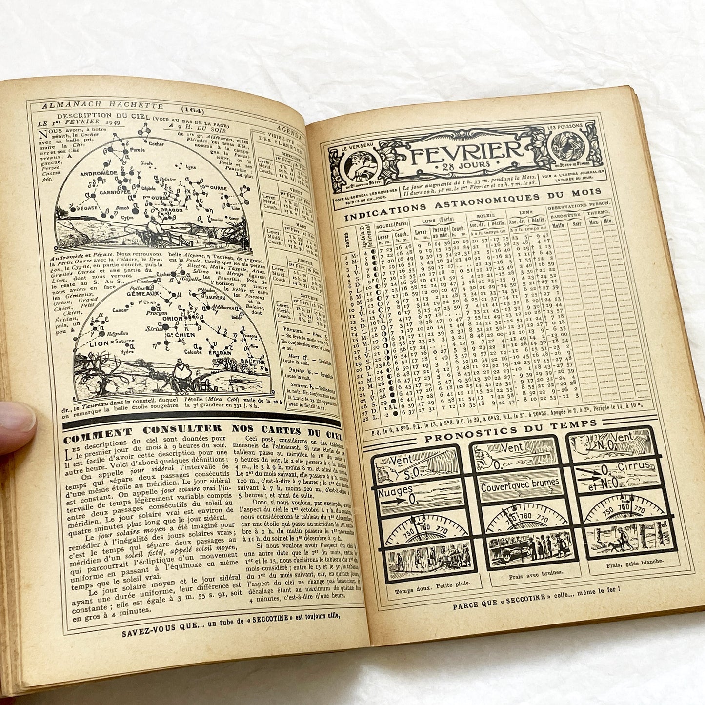 1940s – 300 Pages - Almanach Hachette – Vintage French illustrated almanac – Practical life & advertising encyclopedia