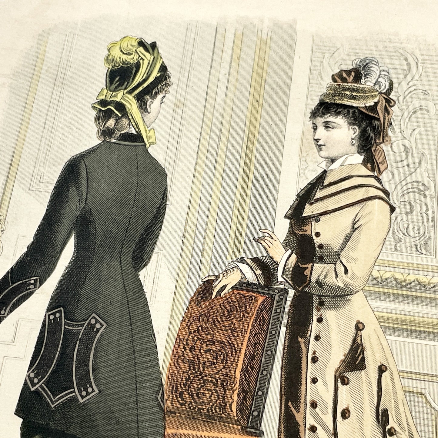 1880s - Elegant French Fashion Plate - Journal des Demoiselles - Modeles de Paris - Antique Women's Style - Vintage Costume Print