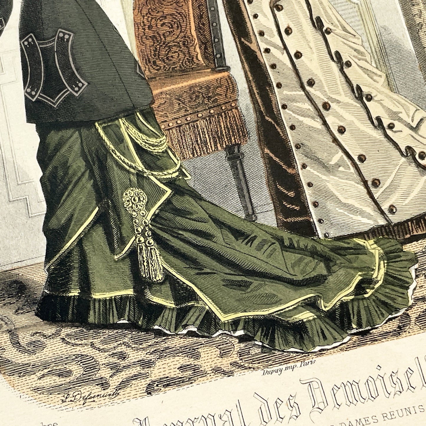 1880s - Elegant French Fashion Plate - Journal des Demoiselles - Modeles de Paris - Antique Women's Style - Vintage Costume Print