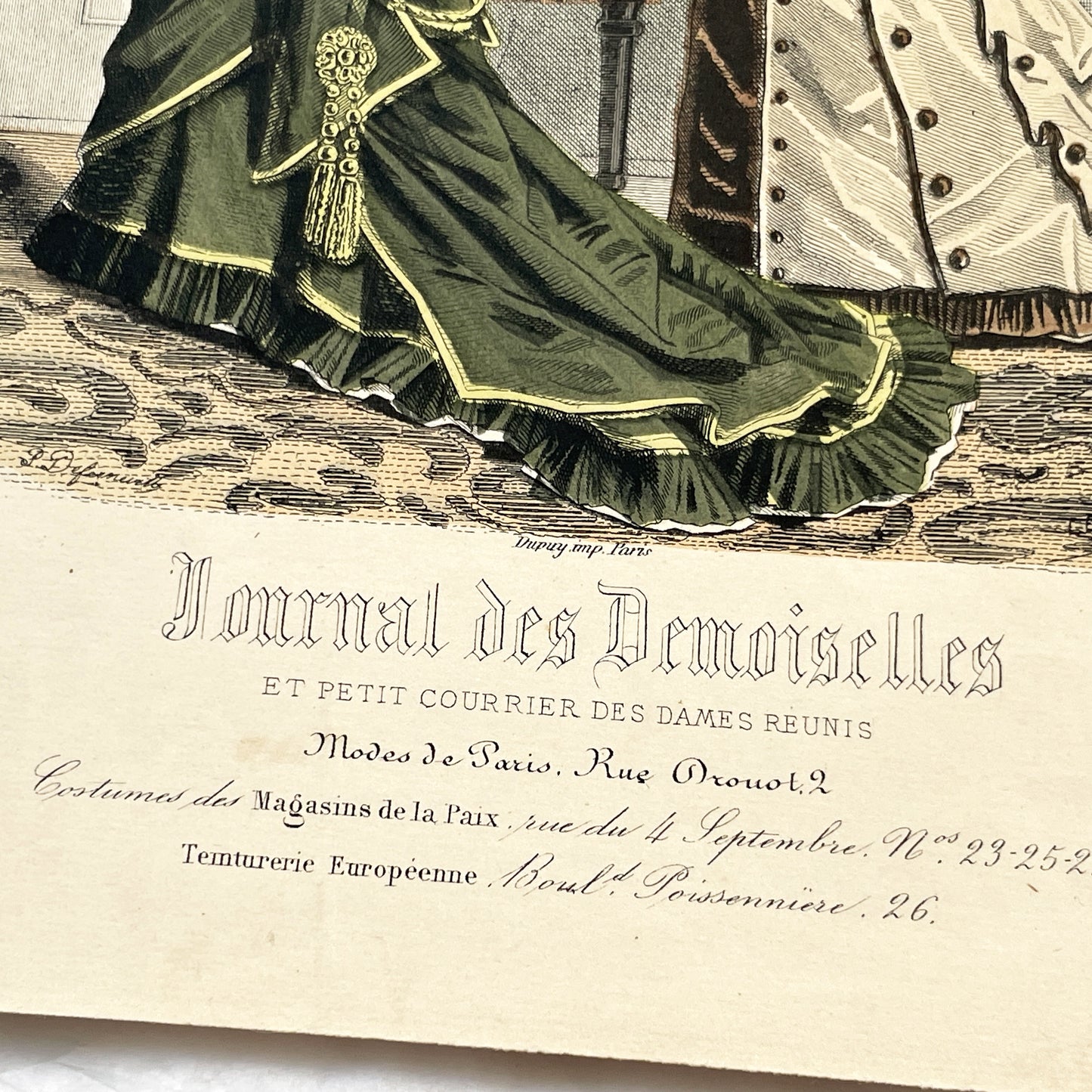 1880s - Elegant French Fashion Plate - Journal des Demoiselles - Modeles de Paris - Antique Women's Style - Vintage Costume Print