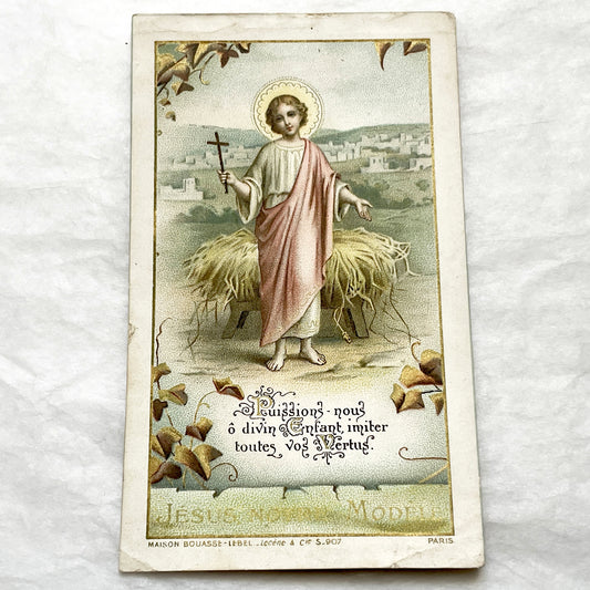 1910s - 4 Vintage French Religious Holy Cards - Jesus Christ Eucharist Devotional Prayer Art - First Communion Easter Christmas