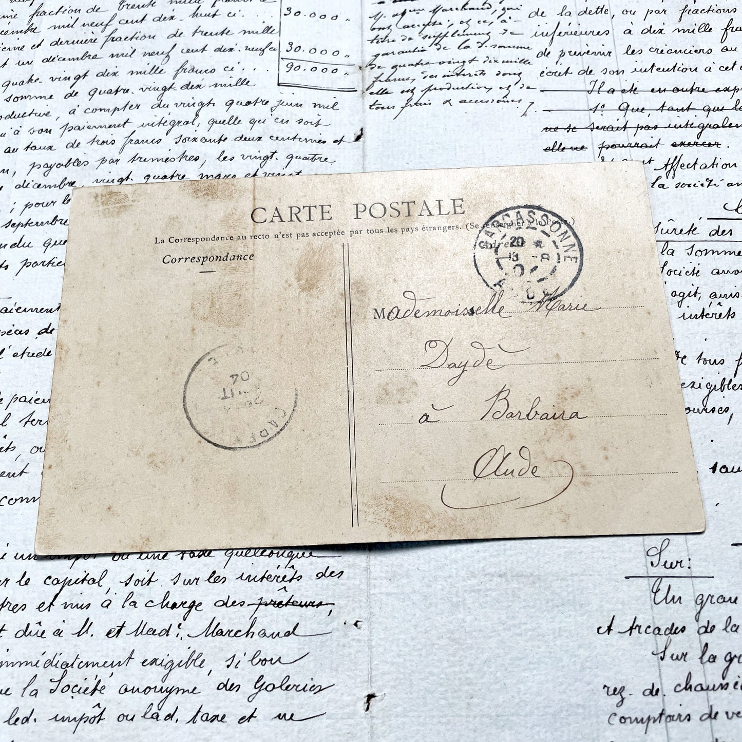 1900s - Belle Époque French Postcard - Young Woman Portrait - Art Nouveau Floral Frame - Bonne Fête Greeting - Phototypie Nancy Print