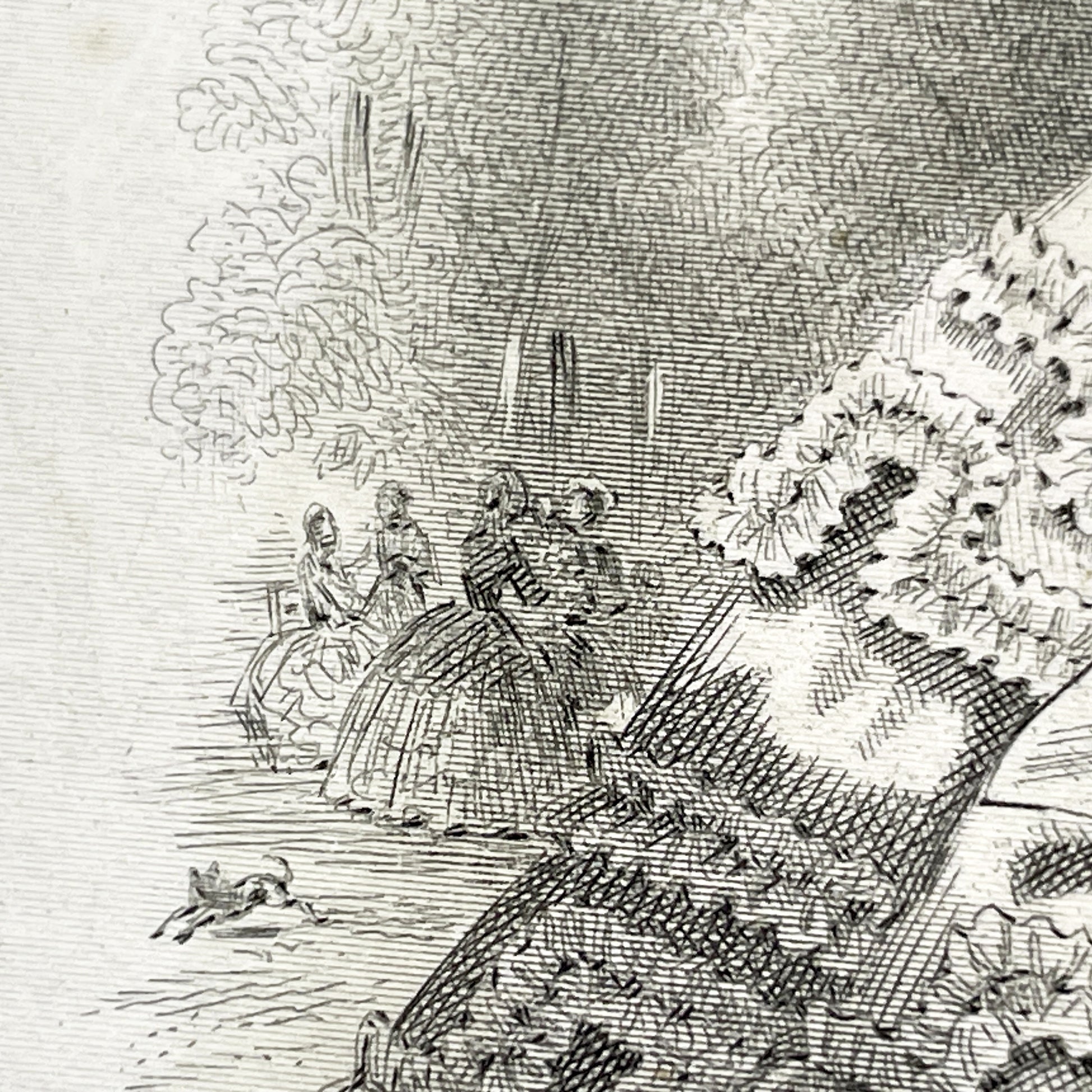 1850s - Original French Fashion Plate - Journal des Demoiselles - Elegant Mid-19th Century Women's Victorian Costume Engraving - Paris