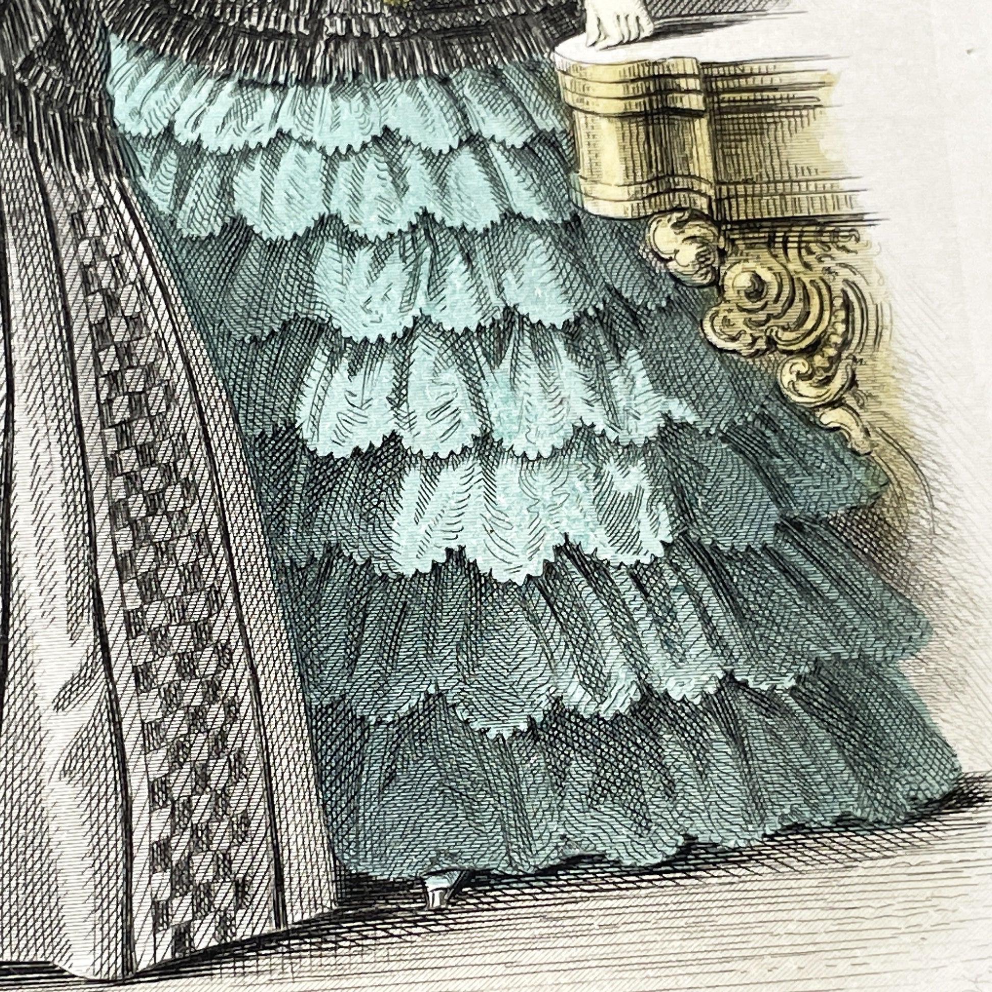 1850s - Antique French Fashion Plate - Journal des Demoiselles - Original Hand-Colored Print - Victorian Era Women's Style Illustration