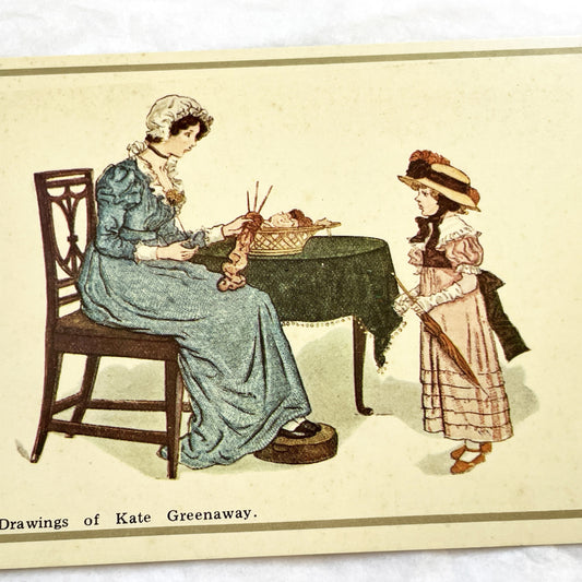 1900s - Vintage Kate Greenaway Postcard - Victorian Mother And Child Illustration - Charming Antique Edwardian Art Print Collectible