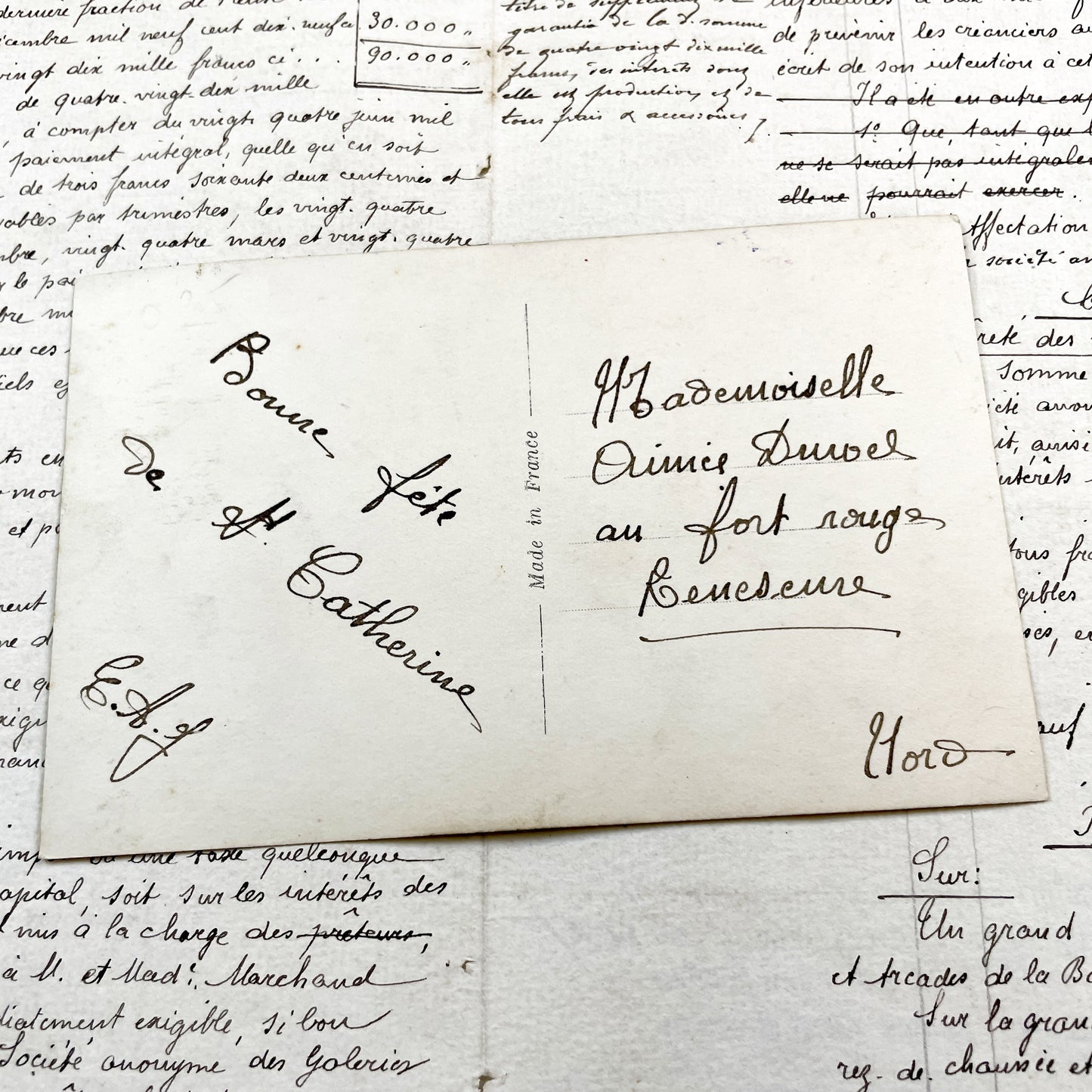 1920s - Vintage French New Year Postcard - Elegant Couple - Man Reading Book - Hand-Tinted - Domestic Bliss - Collectible Ephemera