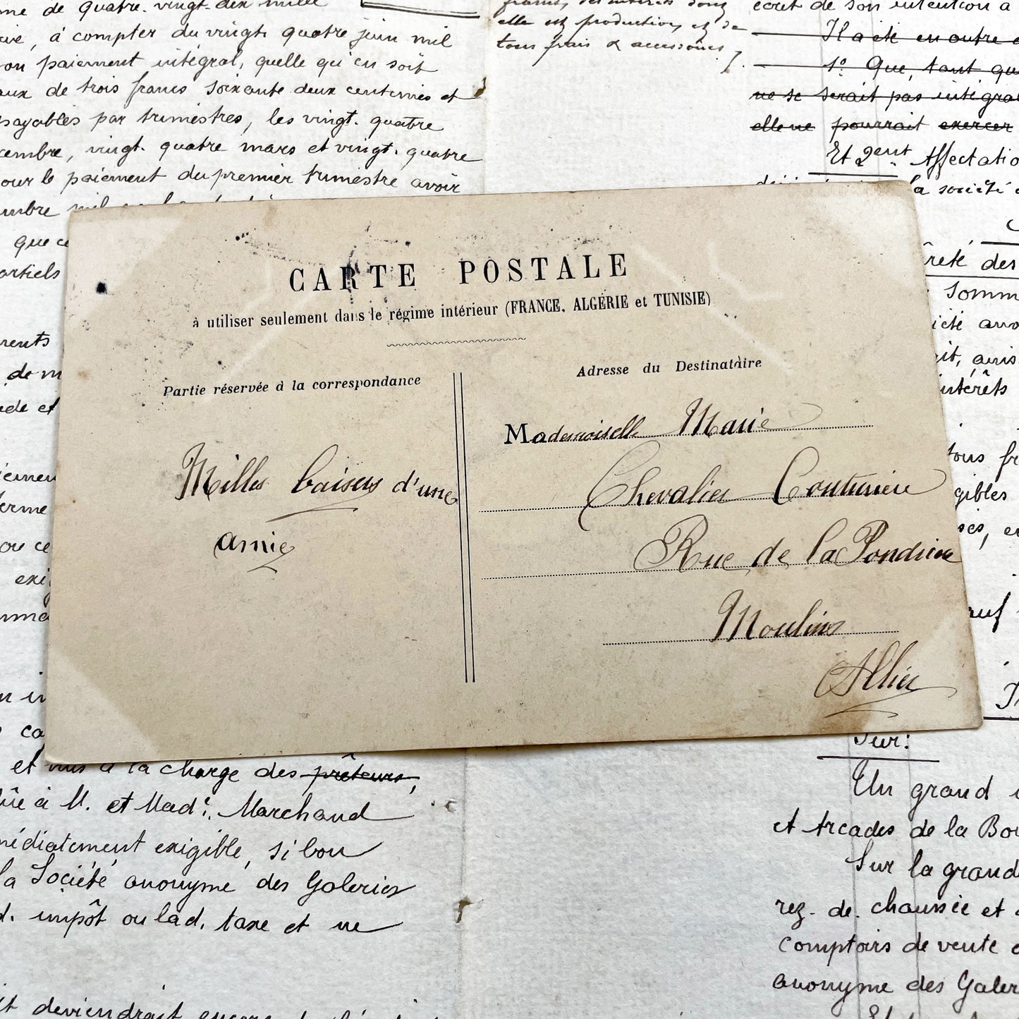 1900s - Antique French Humorous Postcard - Antique French Comic Postcard – “L’Amour à la Cuisine!” – Humorous Scene with Dialogue