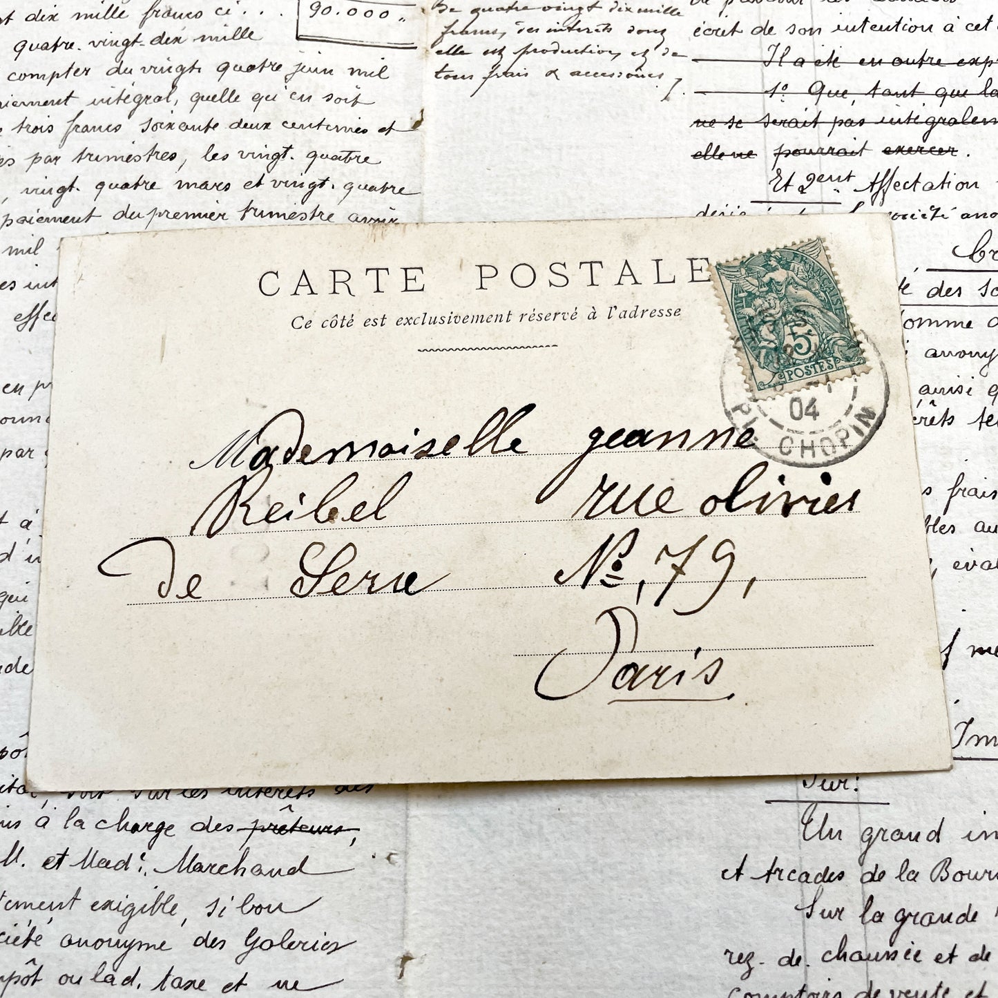 1900s - Vintage French Postcard - Vive 1904 - Allegorical New Year's Well Scene - Woman Pig Head - Antique Collectible