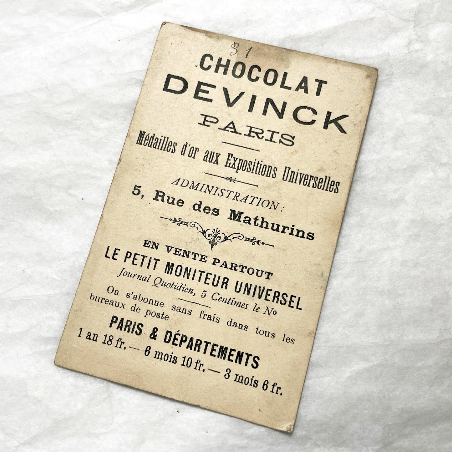 Late 19th - Chocolat Advertising Trade Card - Charming Children Fishing Scene - French Ephemera - Collectible - Paris Chocolate