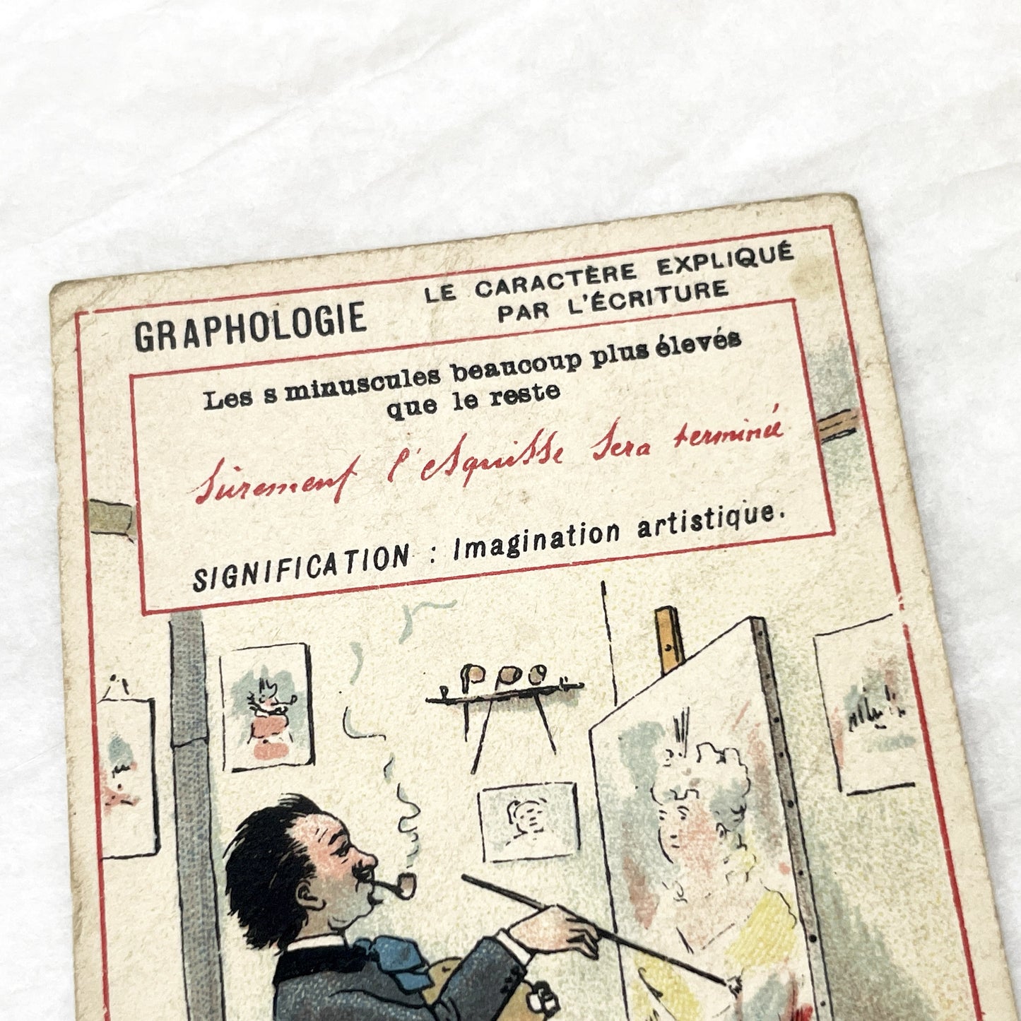 1900s - 3 French Graphology Advertising Cards - Chocolat Guérin-Boutron Collectibles - Vintage Illustrated Trade Cards for Journals