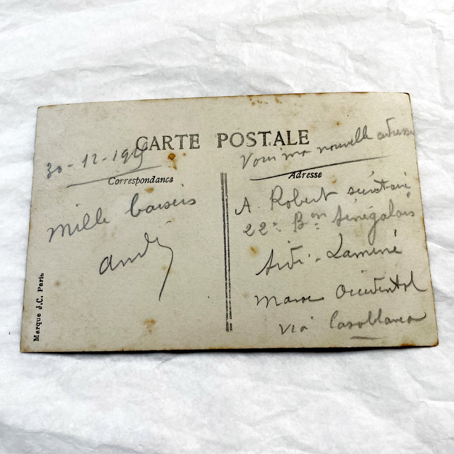 1910s - French Postcard Little Girl Candy Shop Paris Hand-Tinted Sepia Photo - Vintage New Year Greeting Card Ephemera Collectible