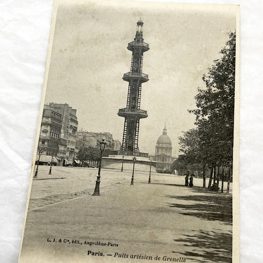 1900s - Vintage Parisian Postcard - Puits Artésien De Grenelle Landmark - Historic French Engineering Marvel - Early 20th Century Paris View