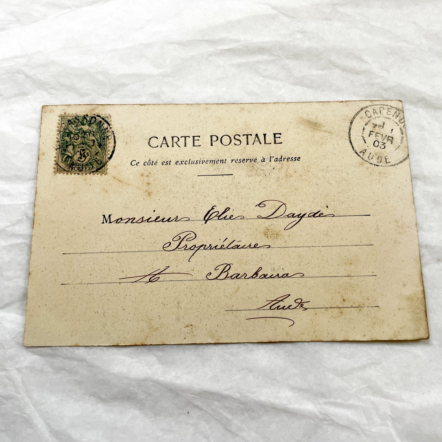 1900s - Antique French Postcard - Praying Child Portrait - La Foi Religious Ephemera - Bergeret Nancy - Handwritten Message - Vintage Photo