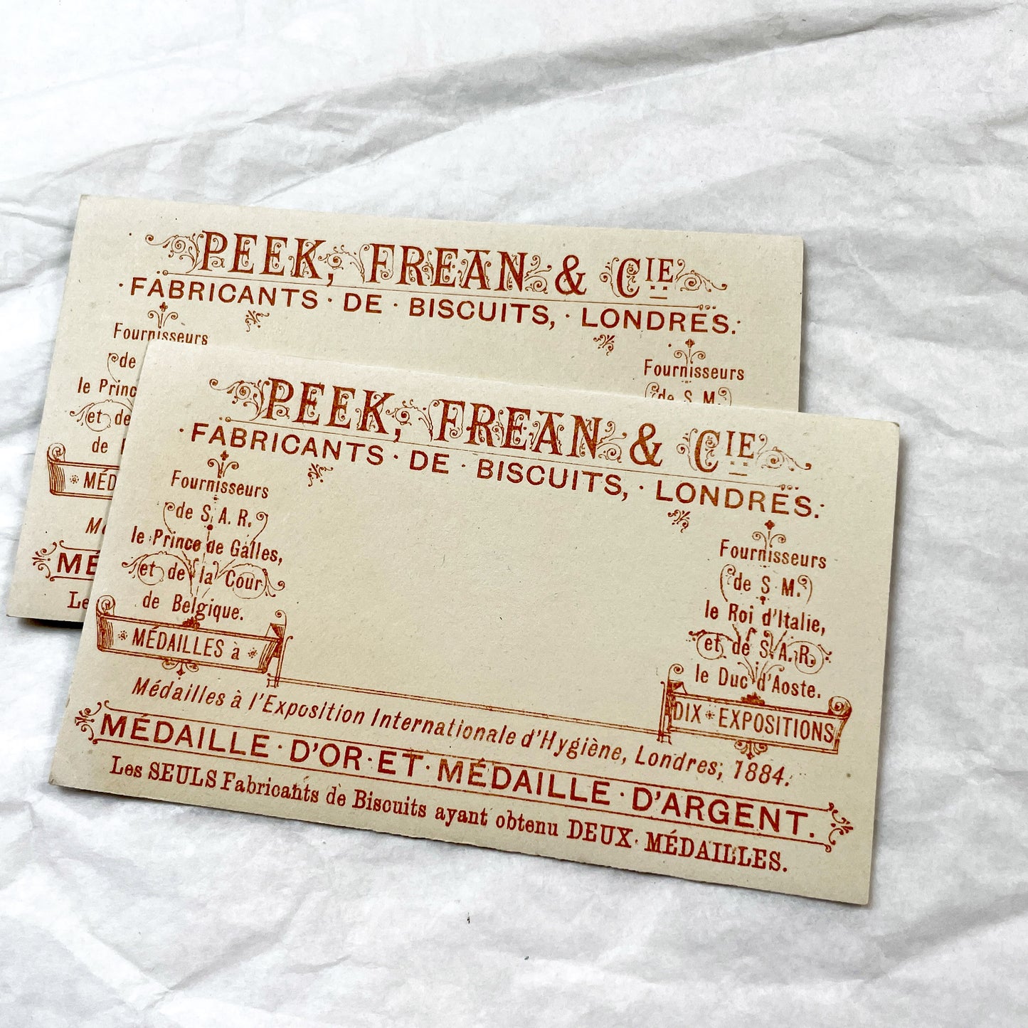 1900s - Antique Victorian Edwardian Trade Cards - Peek Frean and Co's London Biscuits - Original Chromolithograph Advertising Art Collectibl
