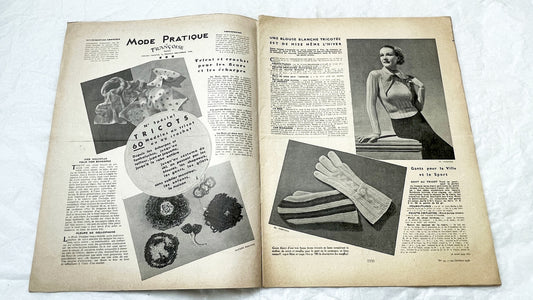 1930s - Mode Pratique Françoise Magazine - Vintage French Knitting Crochet Patterns - Classic 1936 Fashion - Special Issue Knitwear Designs.