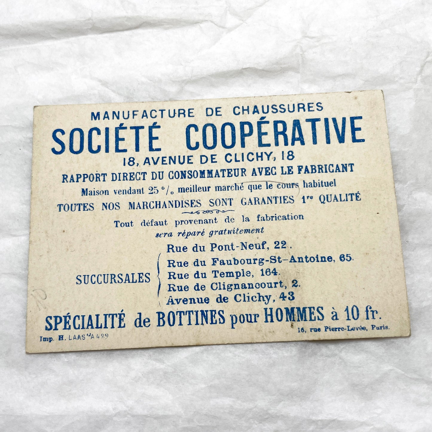 Late 19th - French Advertising Chromo - Sailor Boy Leaving Farm Life for Paris Lyon - Vintage Shoe Manufacture Card - Collectible