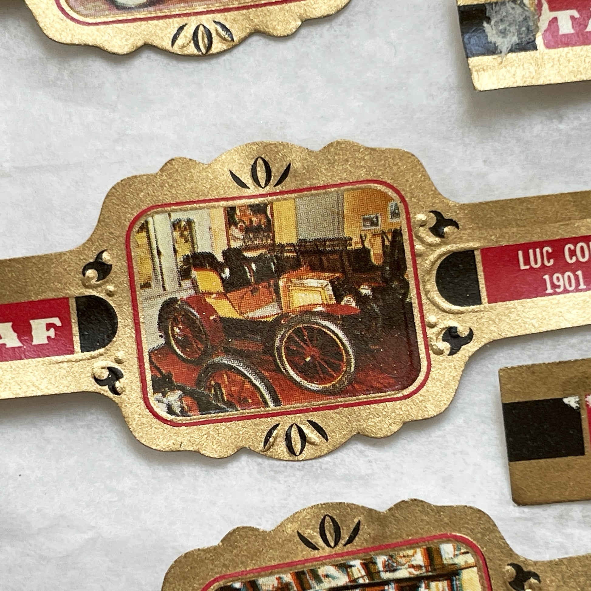1970s - 37 Vintage Car Cigar Bands Collection - Antique Automobile Ephemera - Tobacco Labels - Early Motoring History Collectibles