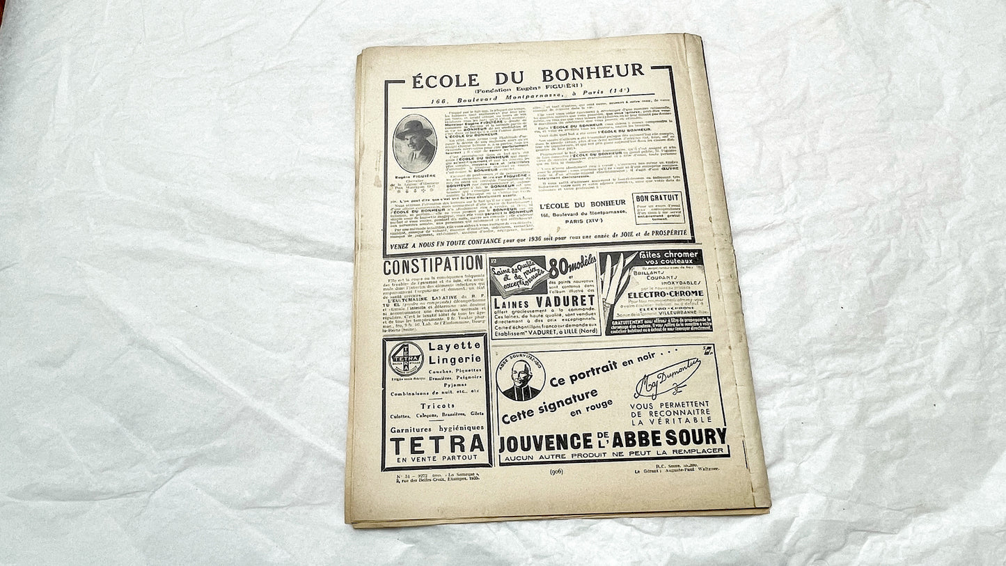 1930s - Vintage French Fashion Magazine - Mode Pratique - Original Period Style - Sewing Patterns - Classic Elegance - Collectible