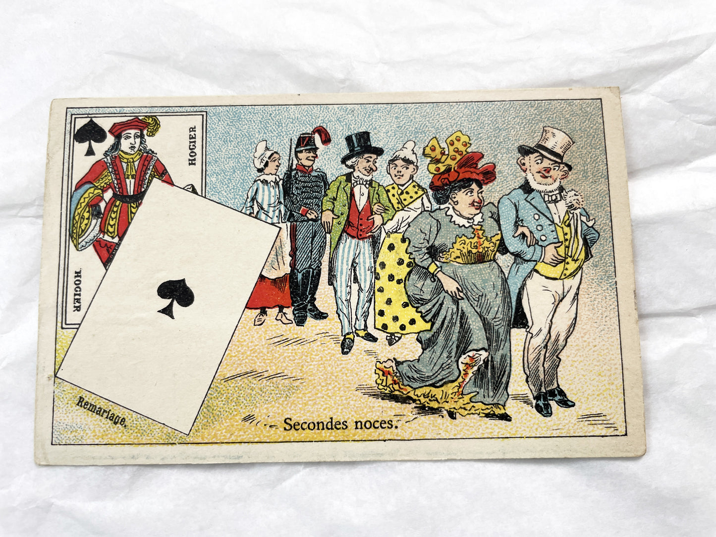 Late 19th Century French Advertising Chromos - Cordonnerie Générale Toulouse - Humorous Playing Card Art - Belle Époque Ephemera Collection