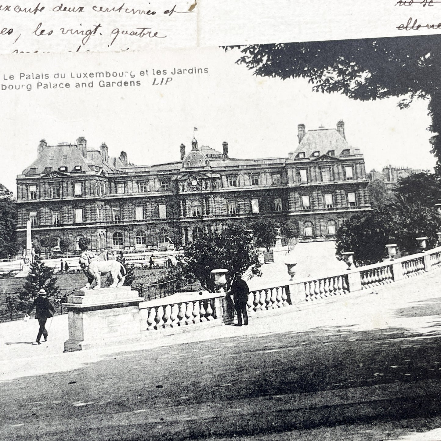 1900s - Paris Luxembourg Palace Gardens Antique Postcard - Vintage French Document - Historic Paris View