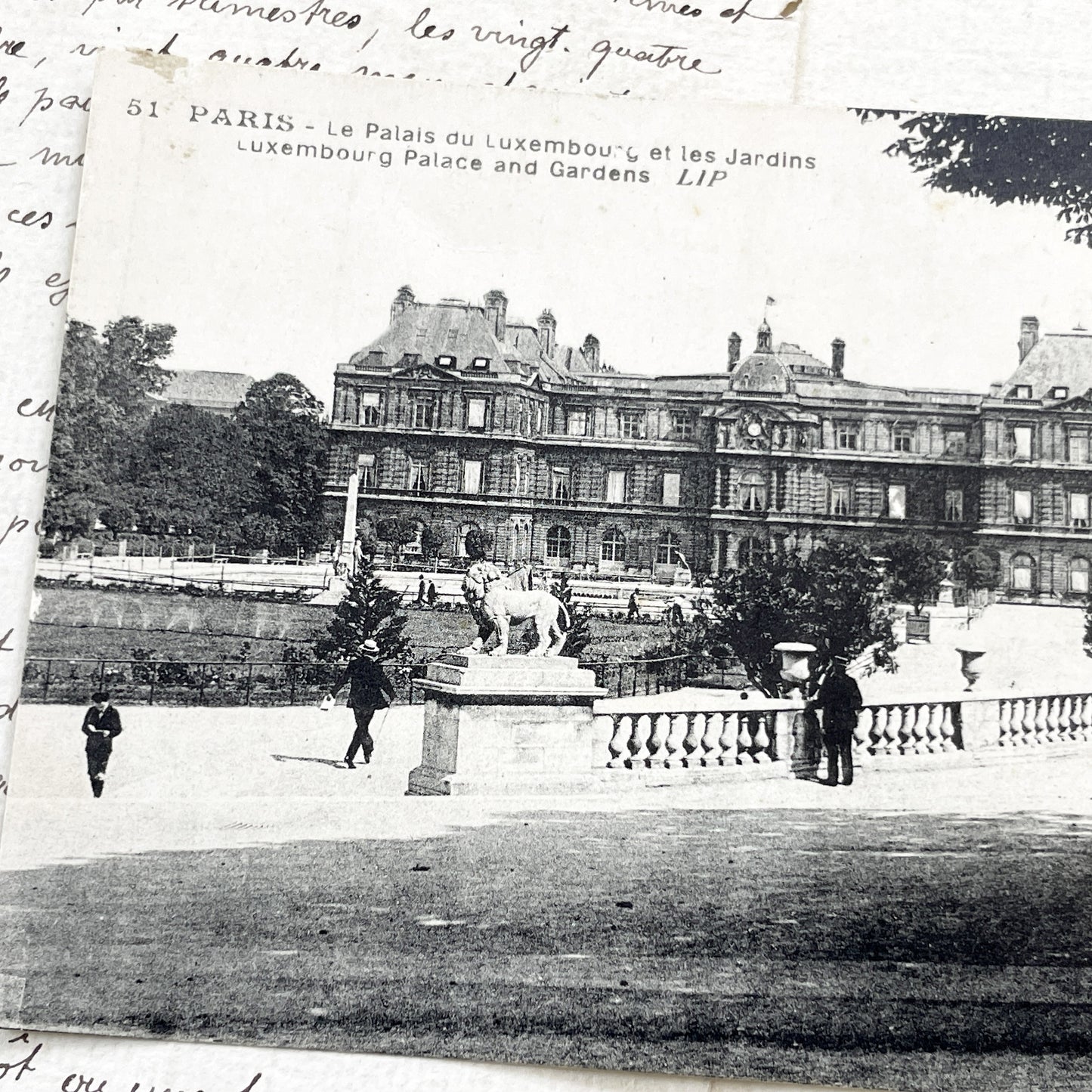 1900s - Paris Luxembourg Palace Gardens Antique Postcard - Vintage French Document - Historic Paris View