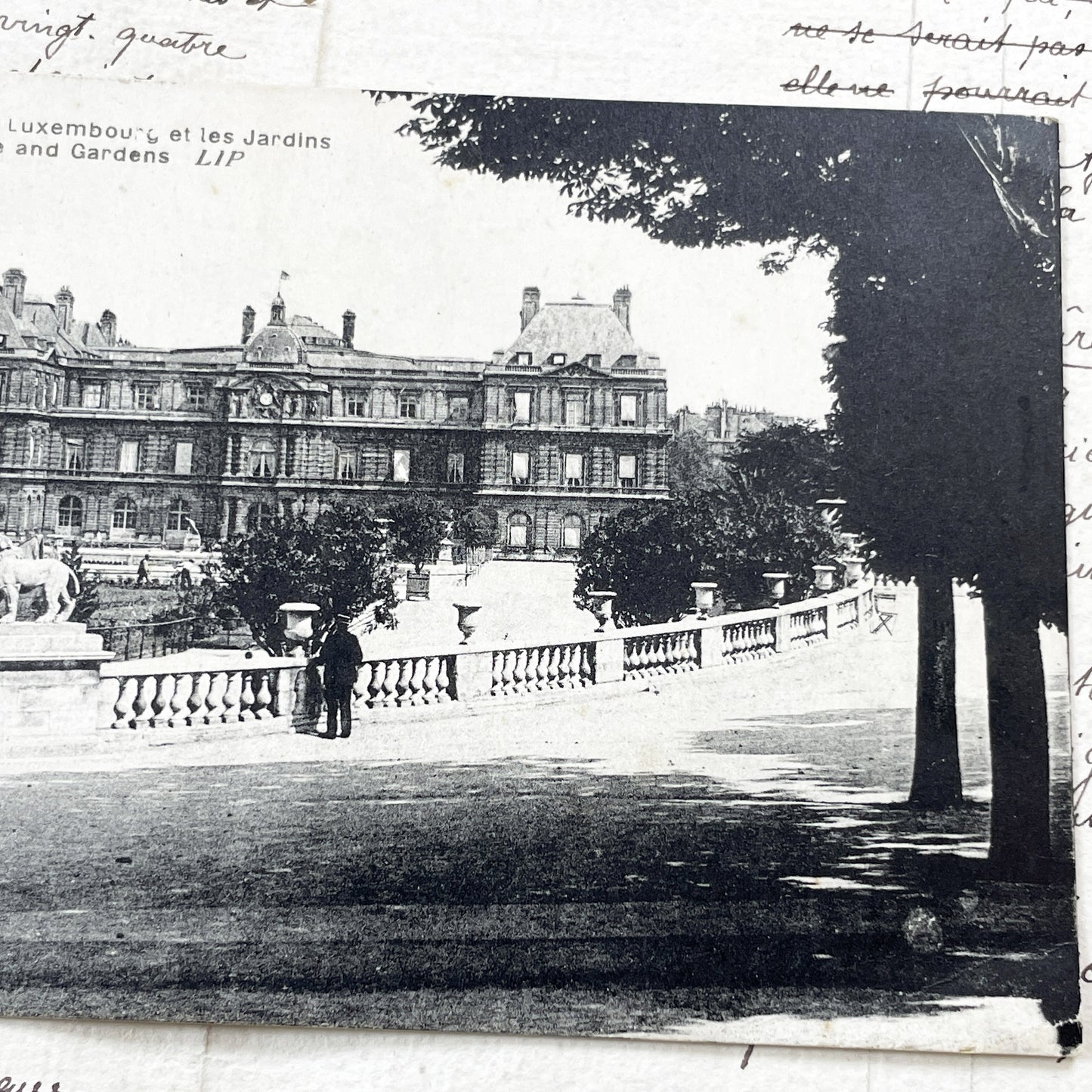 1900s - Paris Luxembourg Palace Gardens Antique Postcard - Vintage French Document - Historic Paris View