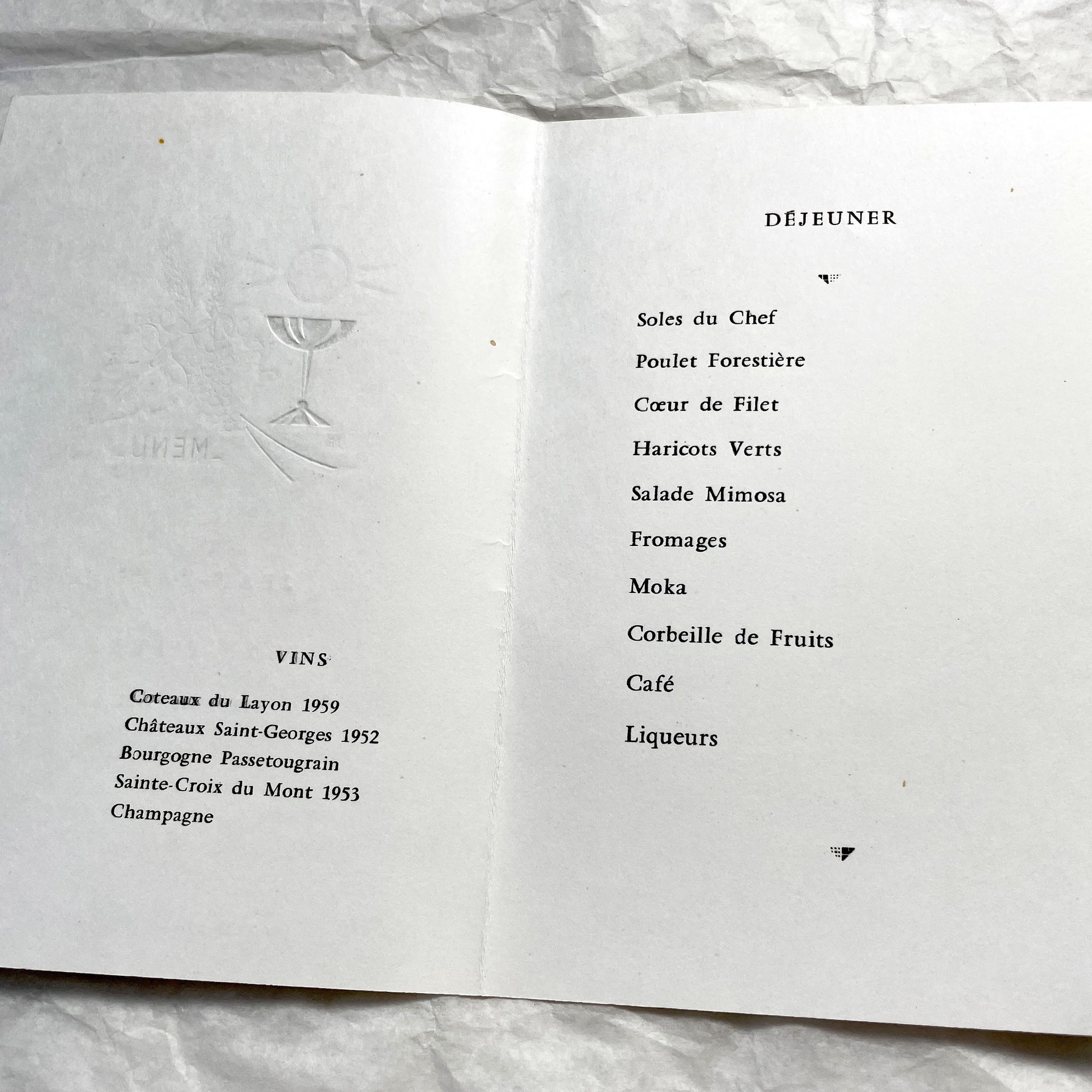 1960s - Vintage French Menus Duo - Celebratory Dining Ephemera - Mid-Century European Cuisine History - Collectible Paper Art