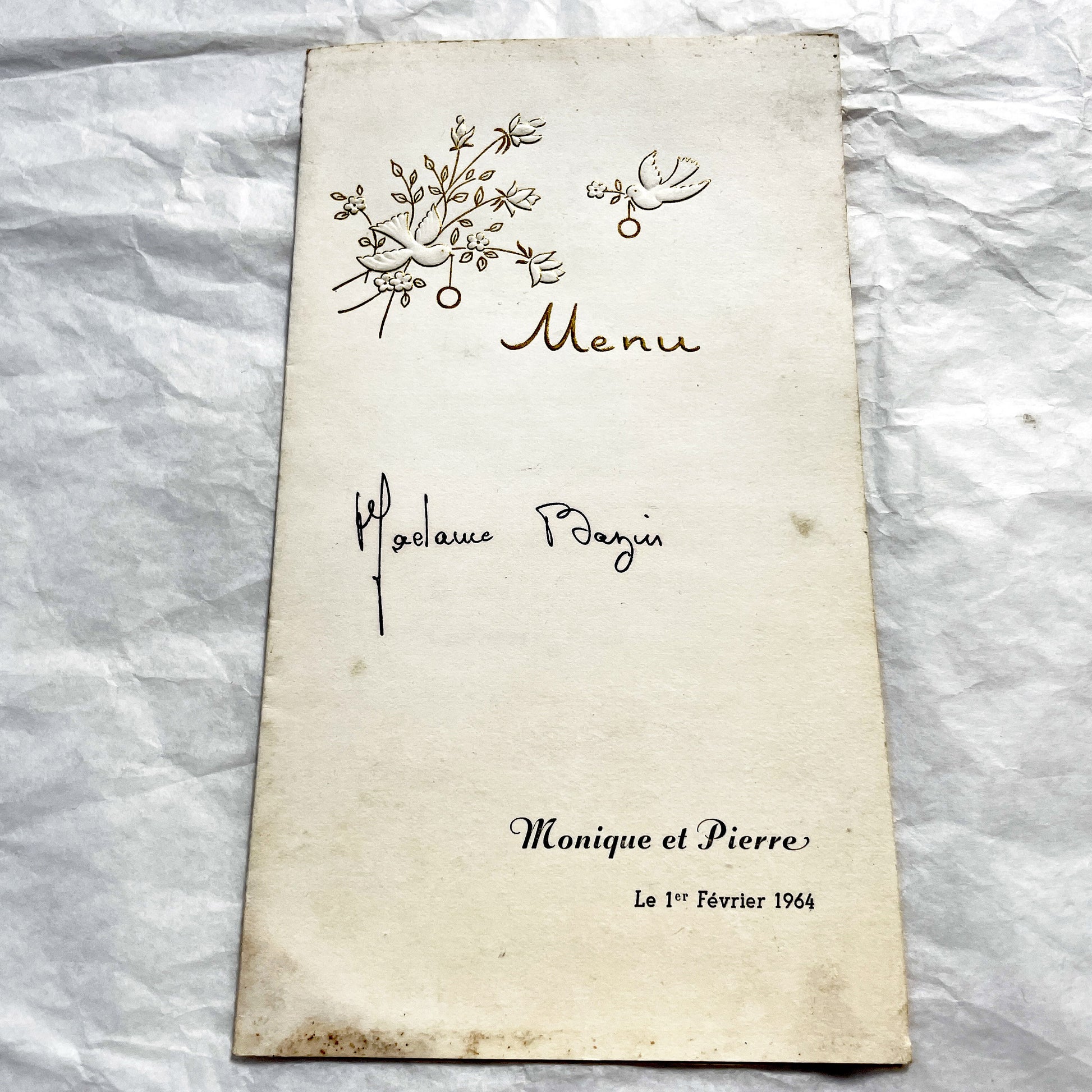 1960s - Vintage French Menus Duo - Celebratory Dining Ephemera - Mid-Century European Cuisine History - Collectible Paper Art