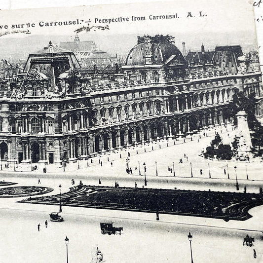 1930s - Vintage Paris Postcard - Louvre Palace Carrousel Arch - Historical French Ephemera - Black And White Photography - Parisian Landmark