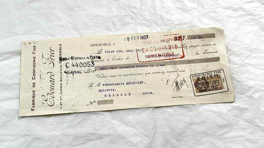 1920s - Lot of 6 Vintage French Bills of Exchange – Handwritten Commercial Documents with Stamps