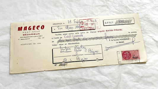 1650s - Lot of 6 Vintage French Bills of Exchange – Handwritten Commercial Documents with Stamps