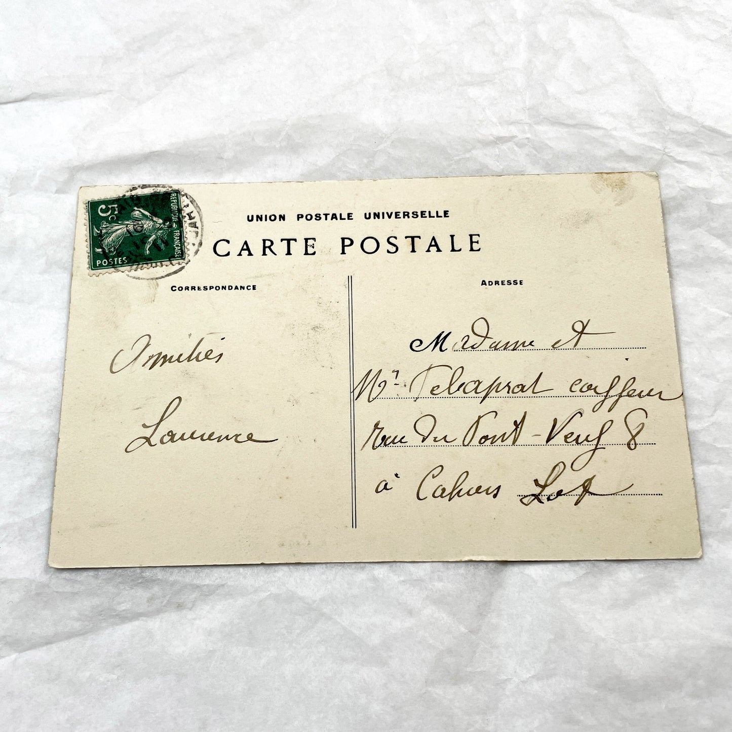 1910s - Vintage Montmartre Postcard - Paris Rue Gerando Avenue Trudaine Cityscape - Sacre Coeur View - Historic French Ephemera