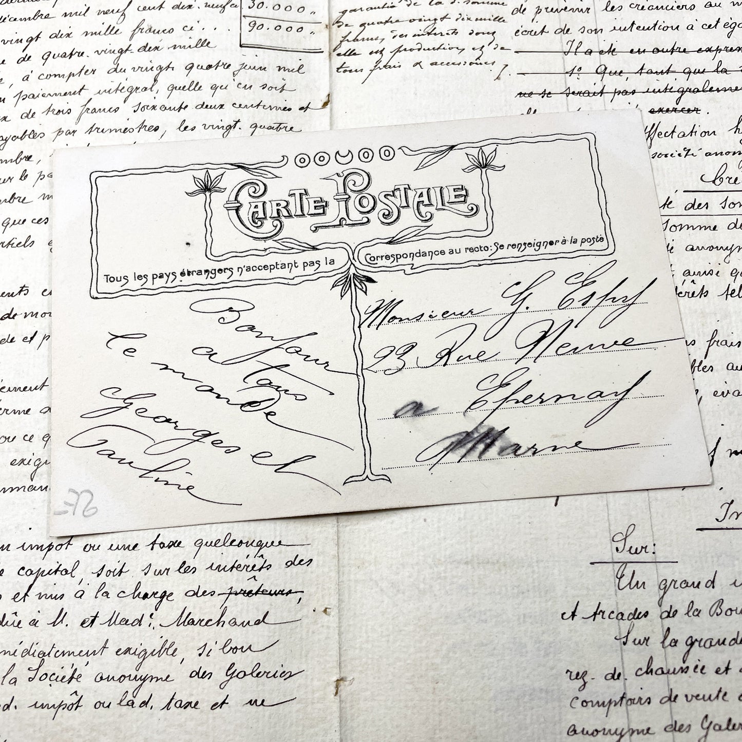 1910s - French Postcard Grandfather Child Portrait - Sentimental Belle Epoque Art - L'Art D'Être Grand Père Câlinerie - Vintage Family Scene