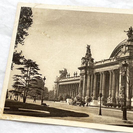 1930s - Vintage Grand Palais Paris Postcard - Historic French Architecture Photo - Sepia Tone Collectible Ephemera Cityscape View
