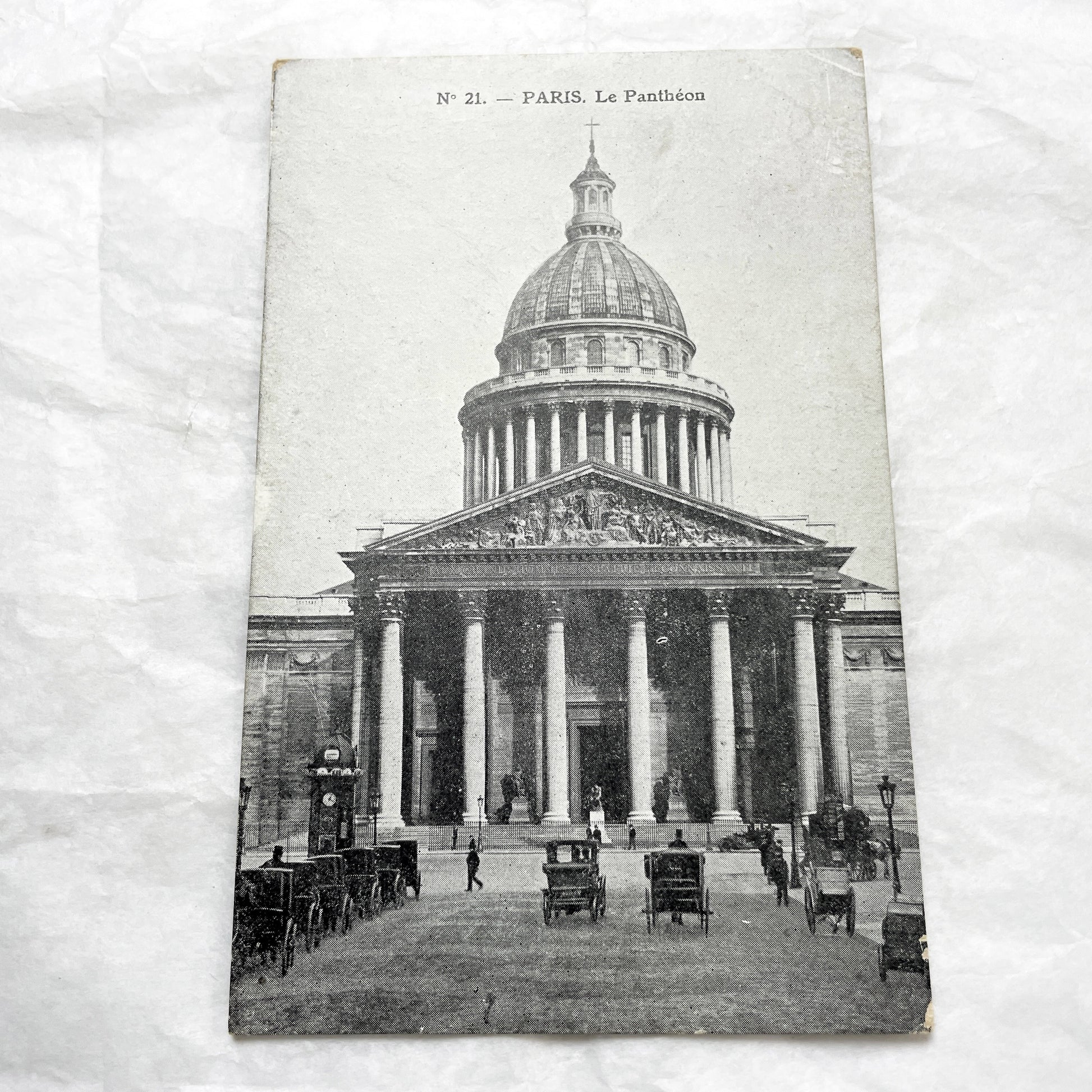 1910s - Historic Paris Pantheon Postcard - Vintage French Architecture Souvenir - Grand Monument View - Parisian Street Scene